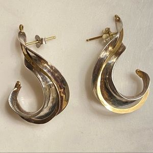 Artisan Modernest Sterling Silver 14K Wired PJ Swirl Earrings